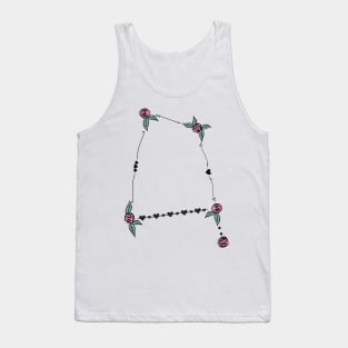 Corvus (The Crow) Constellation Roses and Hearts Doodle Tank Top